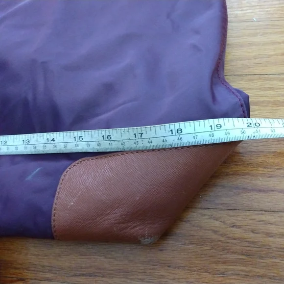 Tory Burch Large Purple Nylon Zip Top Travel Tote Bag Purse - Picture 13 of 16